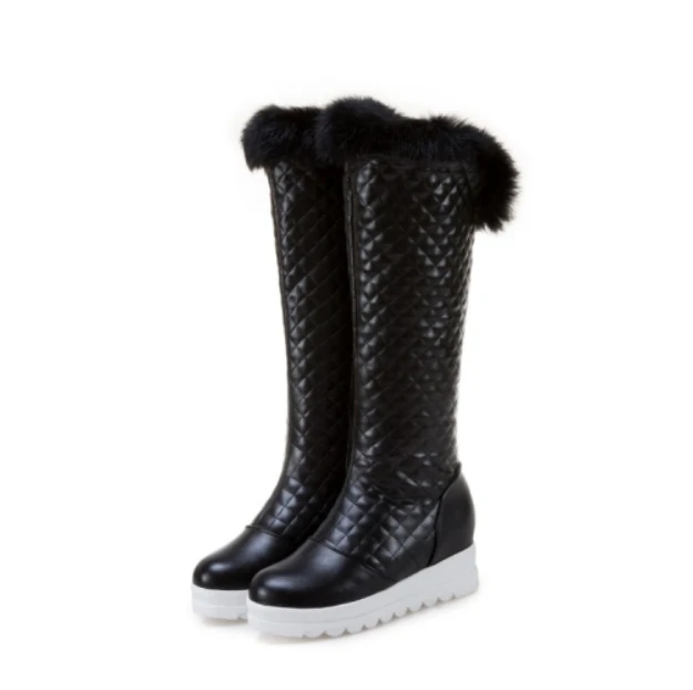 S. Romance/зимние ботинки г. Размер 34-43, женские ботинки женские офисные Ботинки на каблуке с круглым носком женские зимние ботинки черный, белый цвет SB263 - Цвет: Черный