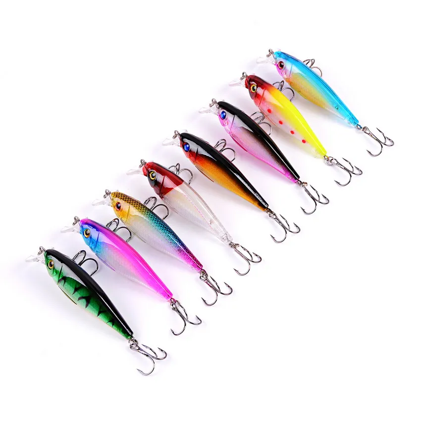 8pcs Japan 8.7cm/12.56g Minnow Hard Aritificial Wobblers Crankbait Plastic Baits Pesca Isca