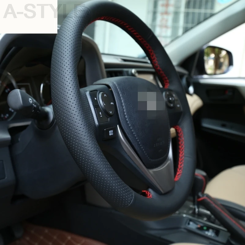 Чехлы на рулевое колесо для Toyota RAV4 RAV 4 2016 2017 оплетка из мягкой кожи автомобильные