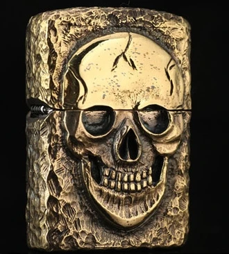

BLQ brand Authentic Hand-carved lighters heavy armor Handmade gold skull city of evil