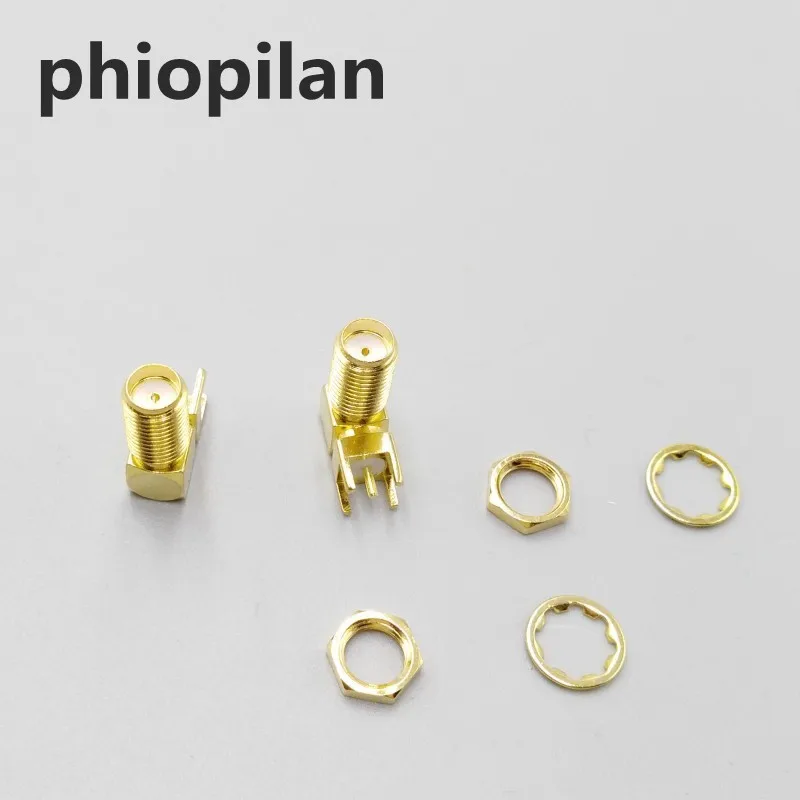 

Phiopilan 90 Degree Gold Plated Long 17mm Coax RF SMA Female Jack 50 Ohm PCB Right Angle