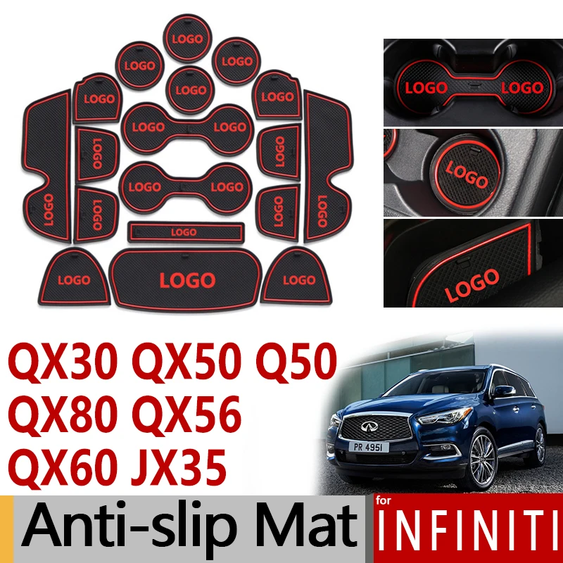 

Anti-Slip Rubber Gate Slot Cup Mat for Infiniti Q50 QX30 QX50 QX56 QX80 JX35 QX60 Accessories Stickers 2010 20012 2015 2016 2018