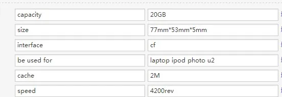 1," CF/PATA 20GB MK2004GAL жесткий диск для IPOD Gen3 Gen4 PHOTO U2 repalce MK2004GAL MK2006GAL MK3006GAL