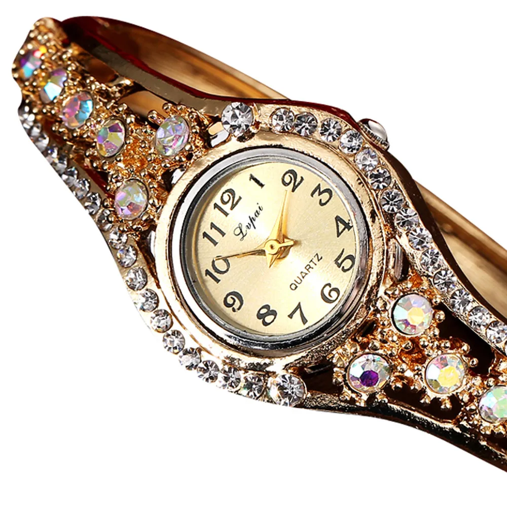 Женские часы горячая Распродажа модные роскошные женские часы браслет горный хрусталь 4 цвета