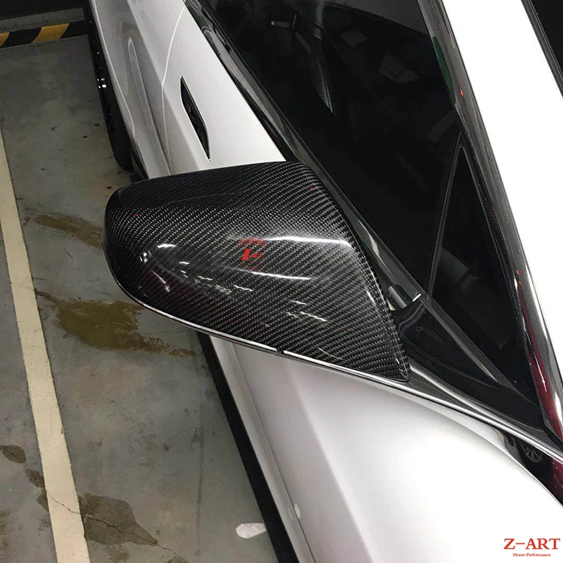 For Tesla Mirror housing Replacement real carbon fiber rearview mirror
