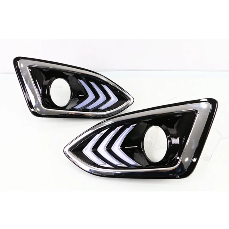 

LED DRL for Ford Edge 2015 2016 daytime running lights fog lamp cover with turning signal lights ,car styling accessories