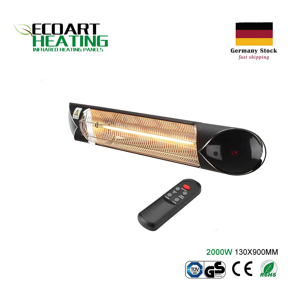 

2000W Infrared Heater with Remote Control 4 Heating Levels Timer Function Outdoor Patio Heater