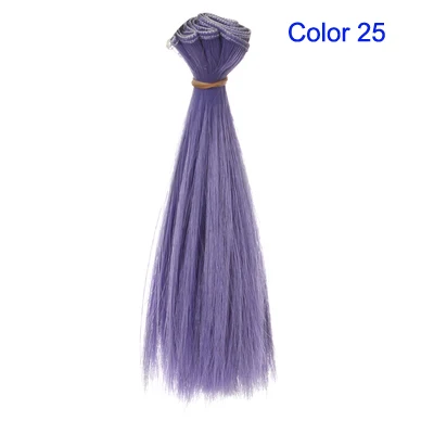 1 шт. волосы refires bjd волосы 15 см* 100 см синий зеленый фиолетовый цвет короткий парик с прямыми волосами для 1/3 1/4 BJD diy - Цвет: Color 25