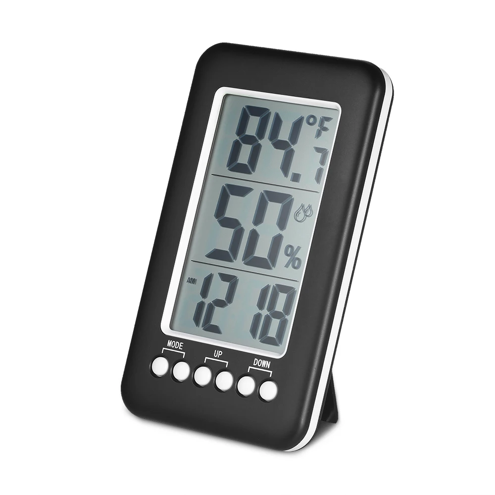

Wireless Digital Thermometer Hygrometer Home Use Clock Temperature Humidity Meter Alarm Clock LCD C/F Indoor & Outdoor