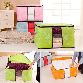 

Random Color 1 Pc Large Foldable Storage Baskets Clothes Blanket Quilt Closet Sweater Organizer Box Pouches #268286