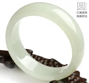 

Jade to peak Xinjiang Hetian Jade Bai Yuquan bracelet natural Jade Jade female bracelet send girlfriend with certificate
