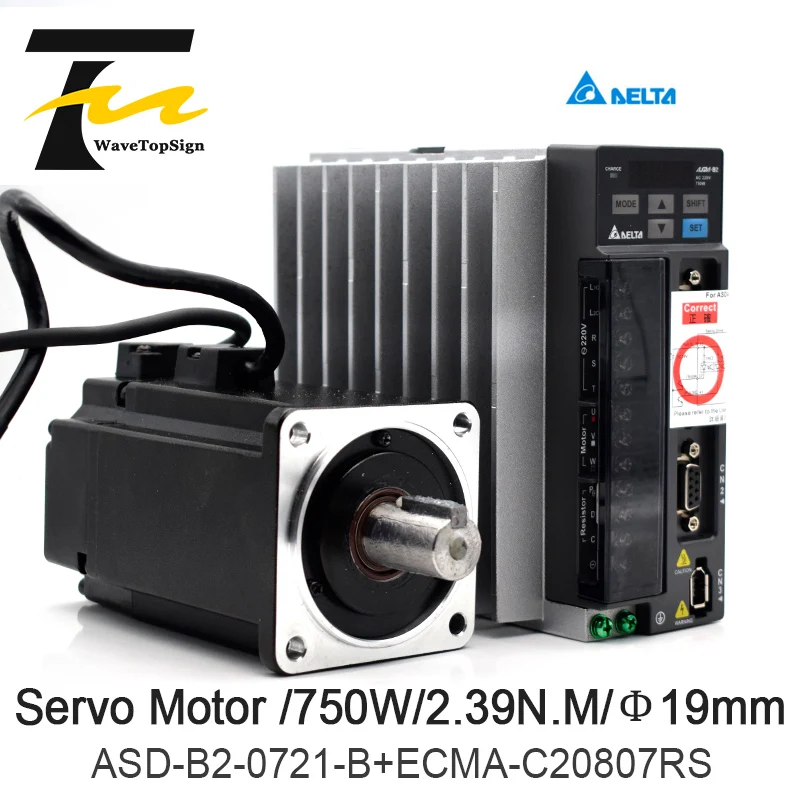 Сервомотором 750W B2 серии ASD-B2-0721-B+ ECMA-C20807RS+ 3M провода 2.39N.M 5.1A хорошее качество Применение для автоматической промышленности