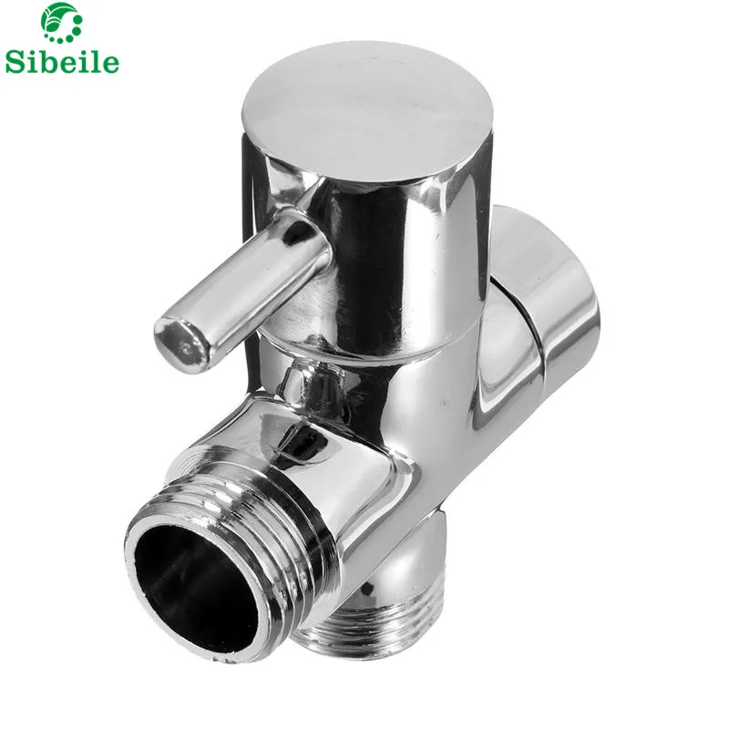SBLE brass 1/2" bathroom shower faucet tee connector chrome plated 3 way diverter toilet bidet shattaf valve