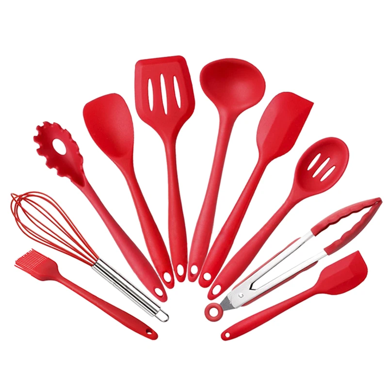 Multi-function Kitchen Utensils 10 pcs Cooking Utensil Set Spatula, Spoon, Ladle, Spaghetti Server Slotted Turner Cooking Tools