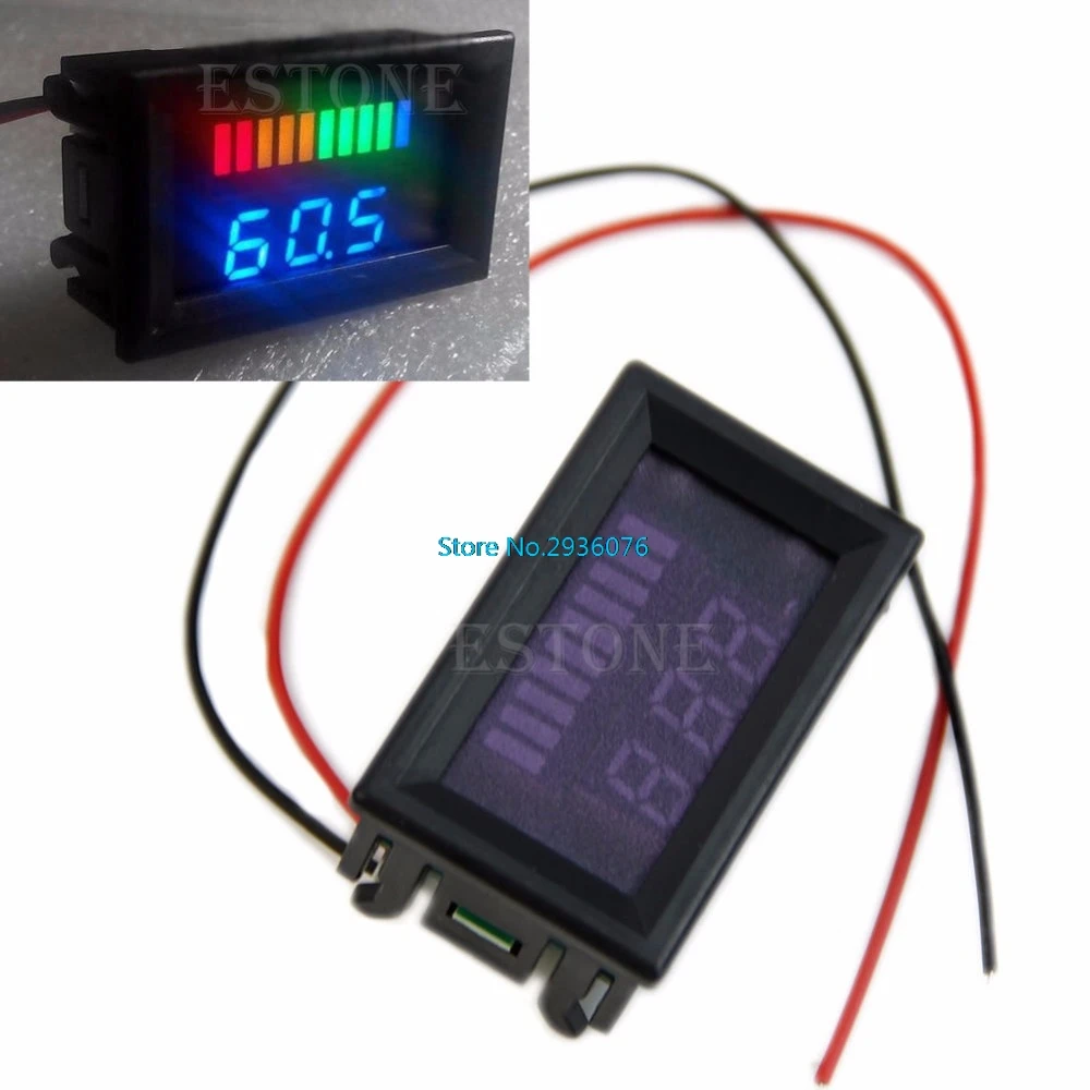 

DC 12V Acid lead batteries indicator Battery capacity LED Tester w/ voltmeter APR17