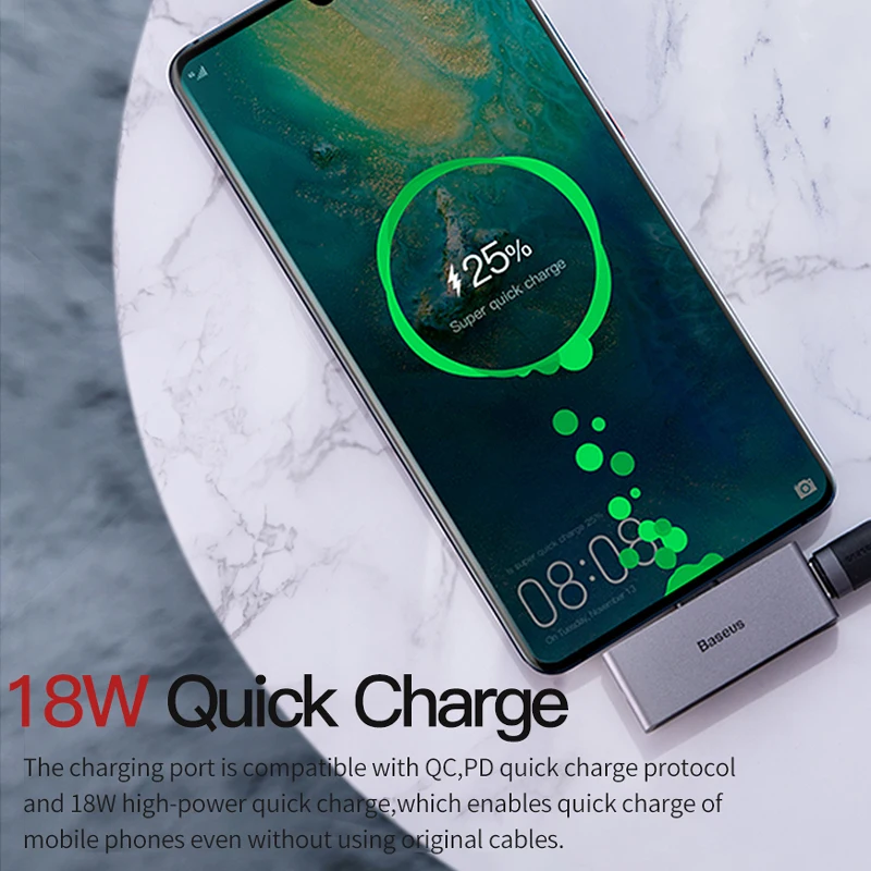 Переходник Baseus с USB Type C на 3 5 мм для наушников адаптер AUX Xiaomi Redmi Note 7 Huawei P20 P30 Pro
