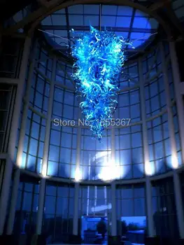

Free Shipping Novel Design Big Discount Hand Blown Glass Blue Crystal Chandelier