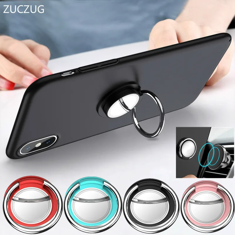 ZUCZUG Luxury 360 Degree Metal Finger Ring Holder For iPhone X 8 7 Samsung S9 S8 Mobile Phone Finger Holder Tablets Holder