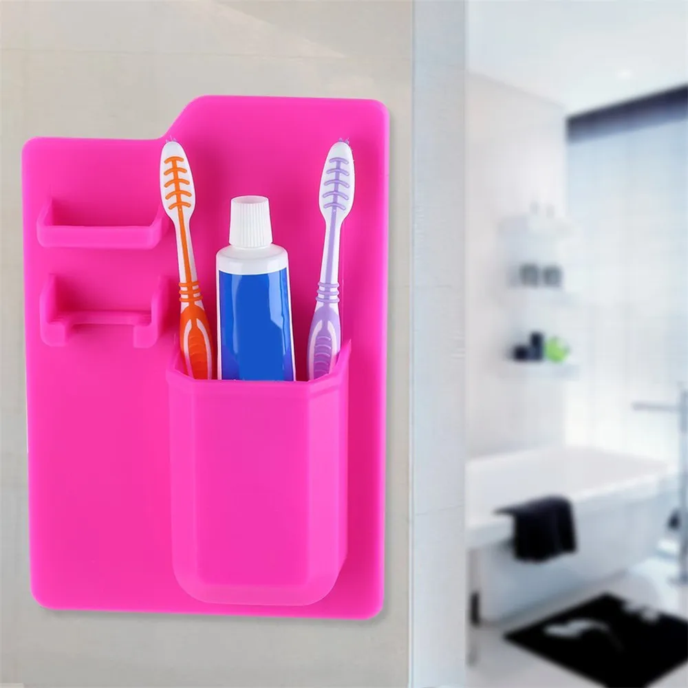 

storage rack for toilet Silicone Bathroom Kitchen Storage Rack Bathroom Mighty Toothbrush Holder Baskets Storage Space Rack L516