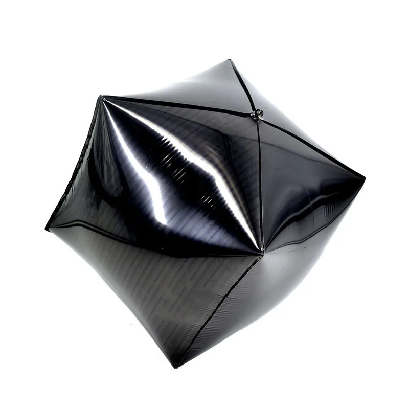 1 шт. 24 дюйма 4D куб квадратные алмазные Круглые Алюминиевые шарики, День подарков будущей матери украшения на день рождения фольги Свадебный шар торжества - Цвет: Cube Black