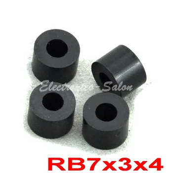 

( 1000 pcs/lot ) 4mm Black Nylon Round Spacer, OD 7mm, ID 3.2mm, for M3 Screws, Plastic.