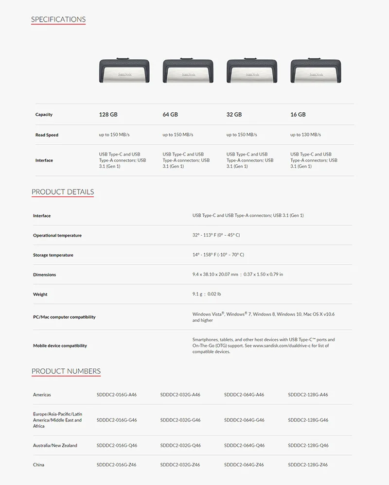 Sandisk SDDDC2 Экстремальный тип-c 128 Гб 64 Гб двойной OTG USB флэш-накопитель 32 ГБ флеш-накопитель USB флешка Micro USB Тип C 16 Гб