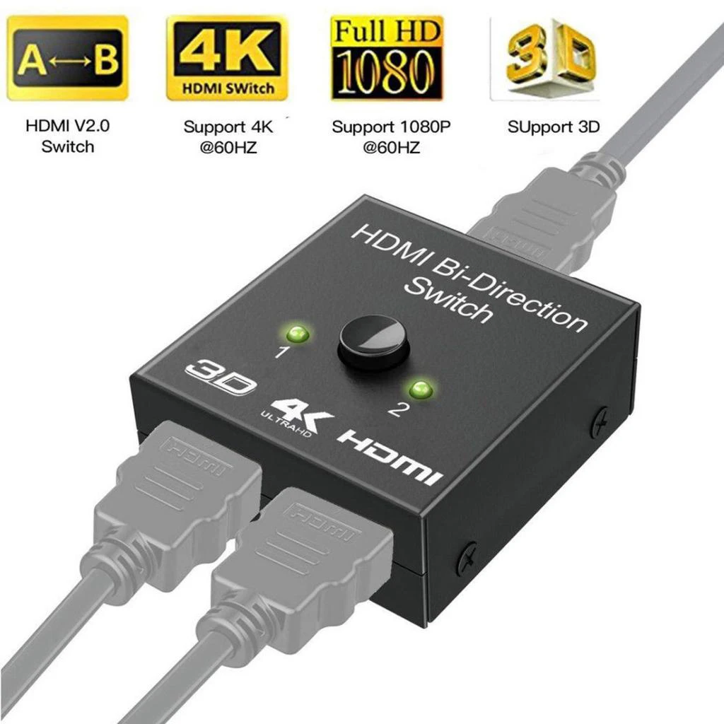 HDMI 2.0 Bi-Directional Switch Switcher Splitter Hub Selector Support 3D 4K 