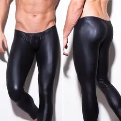 Горячая сексуальная мокрой взгляд эластичный тонкий длинный Сексуальные облегающие брюки спортивные Леггинсы длинные брюки боксеры под