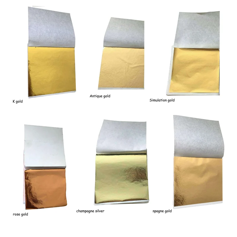 large stamps for card making 100 Pcs 8.5x9cm Art Craft Imitation Gold Sliver Copper Foil Papers Leaf Leaves Sheets Gilding DIY Craft Decor Design Paper silicone stamps for crafting