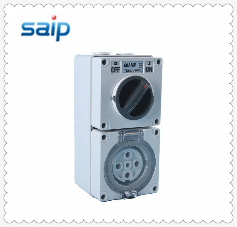 

Hot Sale SP-56CV550 Outlet Socket Australia 5P 50A Portable Extension Socket with Clear Cover