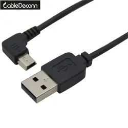 2 шт. Mini-USB B Тип мужской правой угловой 90 градусов к USB 2 0 Мужской данных кабель 0.3 м черный