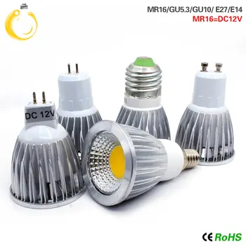 

Ultra Bright E14 E27 LED COB Spotlight 9W 12W 15W GU10 Light Bulb Dimmable AC 220V MR16 DC12V Spot light Lamp Energy Saving