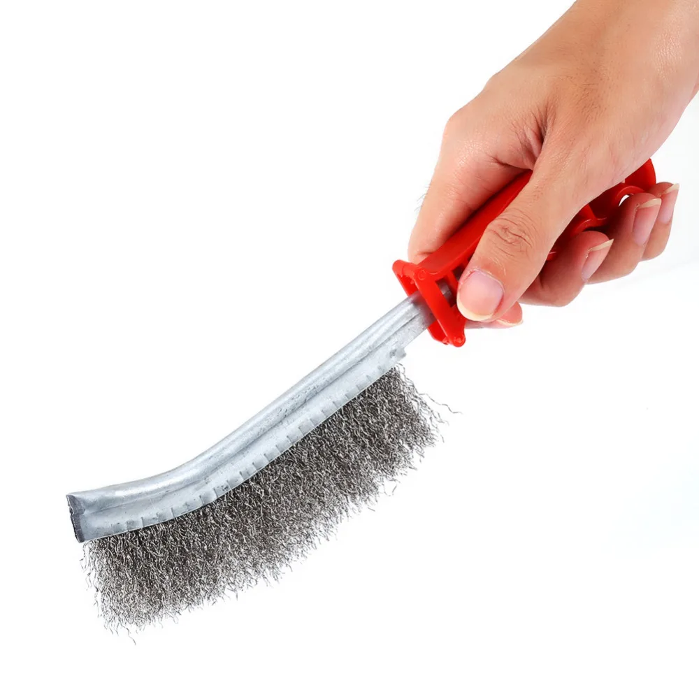 

Wire Brush Stainless Steel Wire Brushe Rust Cleaner Clear Plastic Handle Iron Brush Hand Tools Brush Tools Accessories