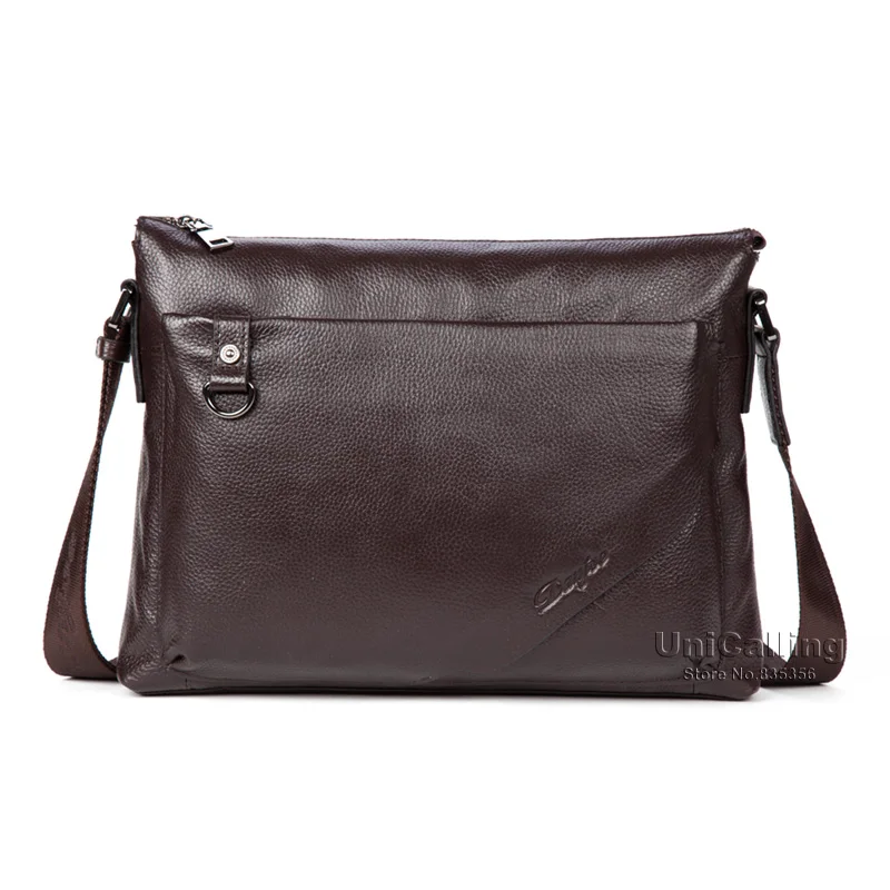 Новая модная кожаная мужская сумка-мессенджер для отдыха с верхним слоем кожи, Повседневная Деловая Мужская сумка из натуральной кожи, брендовая мужская сумка на плечо - Цвет: Brown