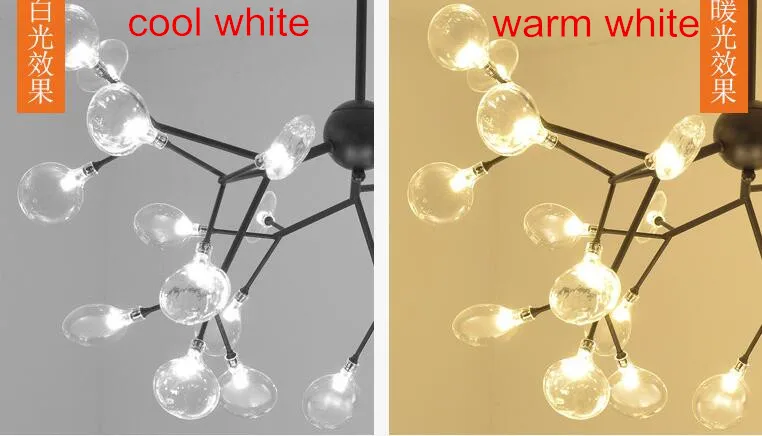 Скандинавские стеклянные светодиодные люстры Lamparas ветка дерева черные подвесные лампы Блеск для гостиной подвесной светильник осветительные приборы