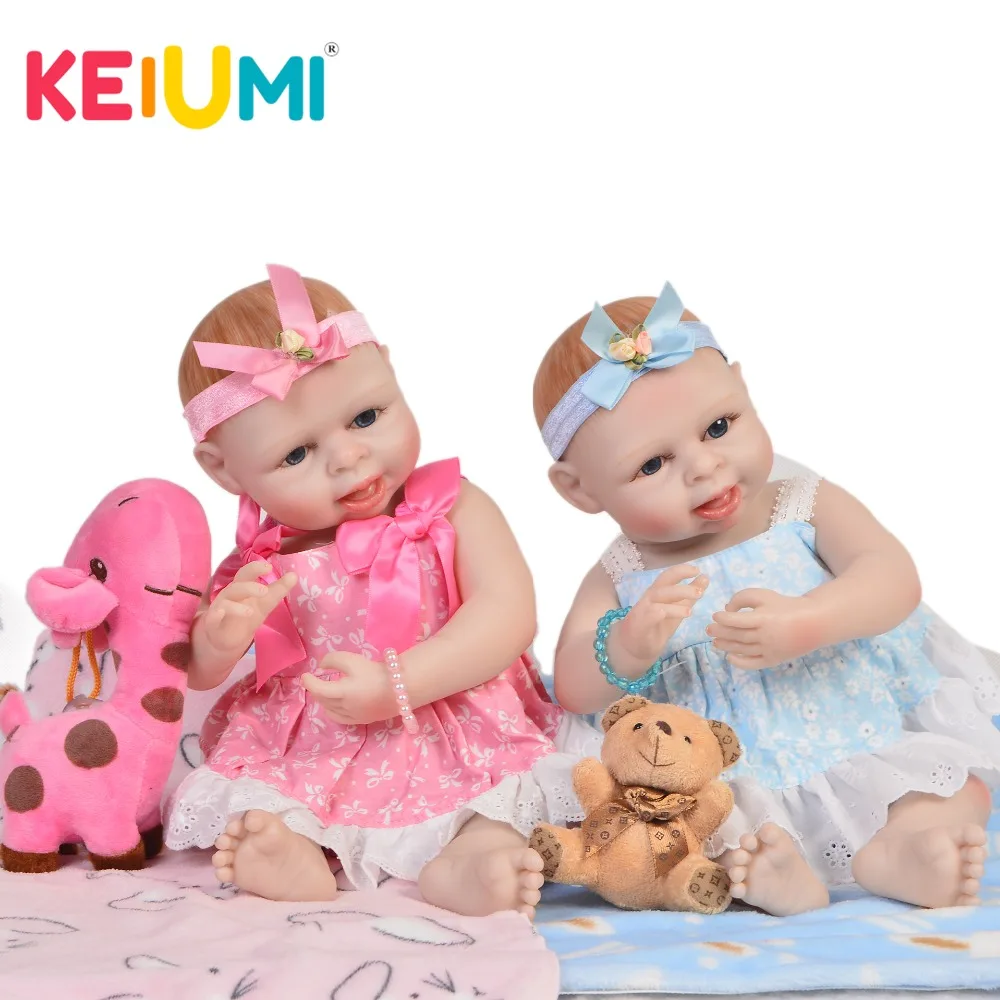 

KEIUMI Lovely 19 Inch 45 cm Reborn Doll baby Full Body Silicone Vinyl Reborn Doll Toy With Pink or Blue Clothes Kids XMAS Gifts