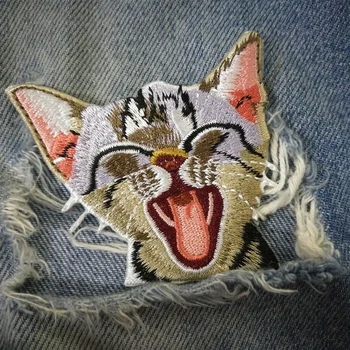 

1 PIC 6.4*6.0CM new high-end embroidery embroidered flower patch CAT clothing decorative patch