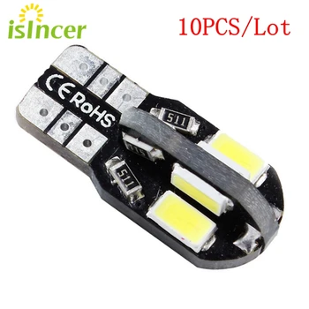 

10PCS led Car Interior Bulb Canbus Error Free T10 White 5730 8SMD LED 12V Car Side Wedge Light White Lamp Auto Bulb Car Styling