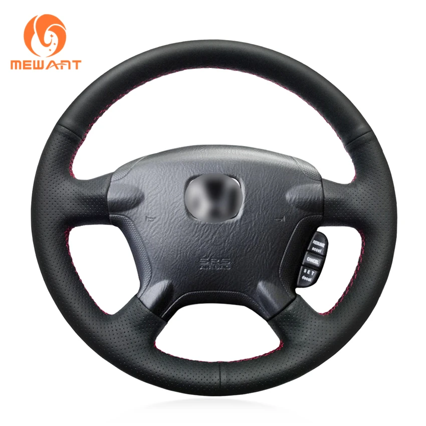 MEWANT Black Artificial Leather Car Steering Wheel Cover for Honda CR-V CRV 2002-2006 MEWANT Black Artificial Leather Car Steering Wheel Cover for Honda CR-V CRV 2002-2006