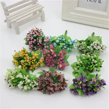 

Simulated wreath material wholesale pearl berry fruit decorated sugar cane hat 1 bunch 12 flowers