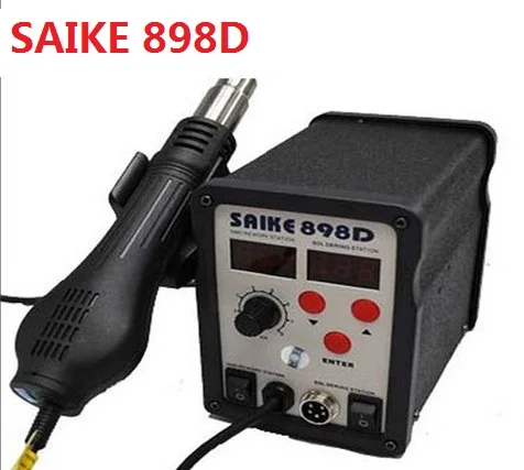 SAIKE 898D 2 в 1 паяльная станция фена + сварочный гладить 220 В 110 В SAIKE898D горячего воздуха пистолет + припой