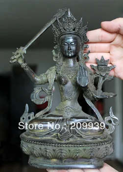 

Rare old Tibet 100% Pure bronze Buddhism Buddha Bodhisattva Buddha Statue 1090g