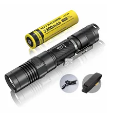 Rechargeable Flashlight NITECORE MH12 max.1000LM beam distance 232M outdoor torch + 18650 3200mAh battery + USB charging cable