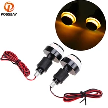 POSSBAY универсальный мотоцикл Ручка Бар Конец светодиодный индикатор заглушка для рукоятки с поворотным сигналом света для большинства Moto 7-8 ''22 мм руль