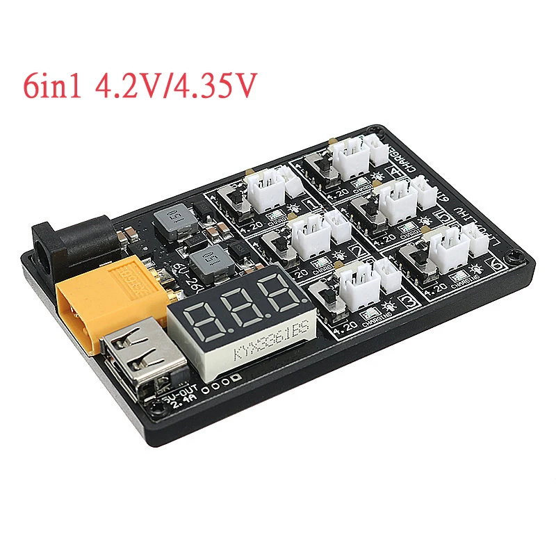 

6in1 3.7V 4.2V 4.35V 2S-6S Lipo Battery Charger Charging Board For RC Models Spare Part DIY Accessories w/ USB Interface