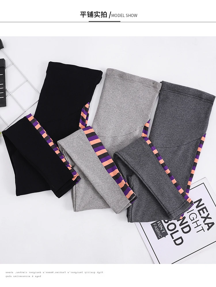 Apoio de Alta Barriga para Mulheres Leggings Moda Maternidade Primavera Outono Calças Desgaste Gravidez Elástica Grávidas Algodão 3 para Mulheres Grávidas Algodão