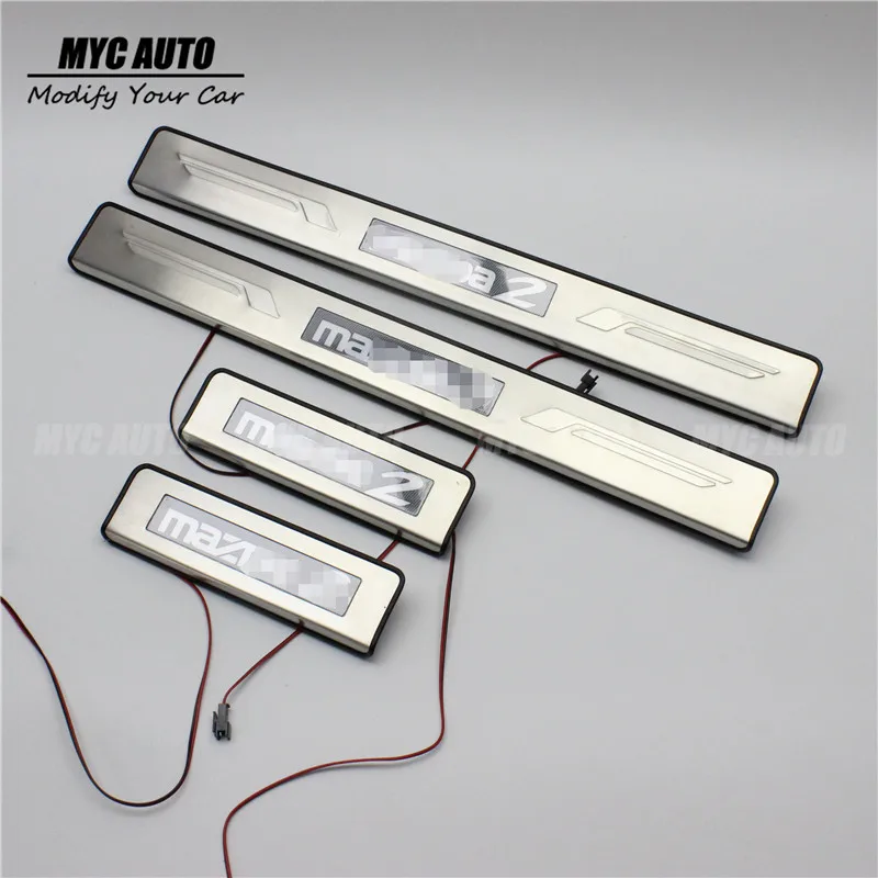 

2005 2006 2007 2008 2009 2010 2011 2012 For Mazda 2 Door Sill Plate Stainless Steel Protecter Trim Accessories Welcome Pedals