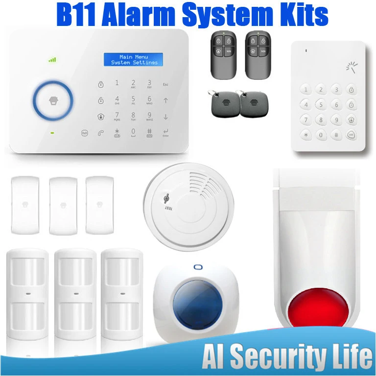 Chuangkesafe B11 PSSTN/GSM Alarm System Wireless Mini Strobe Warning Siren Emit Sounds Wireless Keypad Control Panel