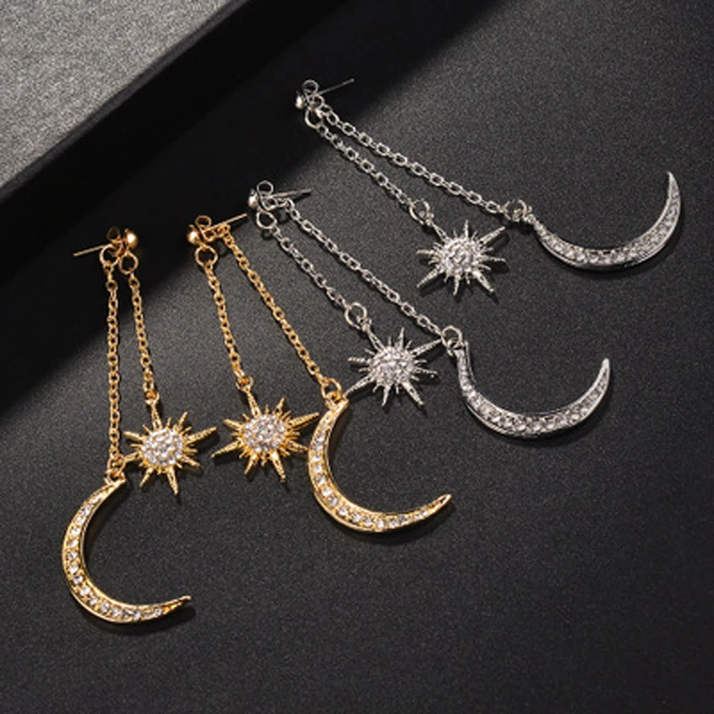 

Newest Shiny Crystal Star Moon Earrings Charming Earrings for Women 2019 Fashion Jewelry Brincos Earings Fashion Jewelry for
