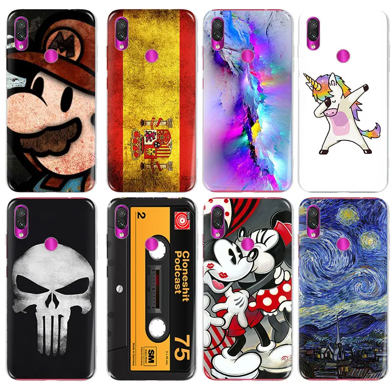 

Flower Painted Cartoon Mickey Phone Case For Xiaomi Redmi Note 7 Pro 7Pro Silicone Case For Hongmi Note 7 pro 7Pro Cover Version